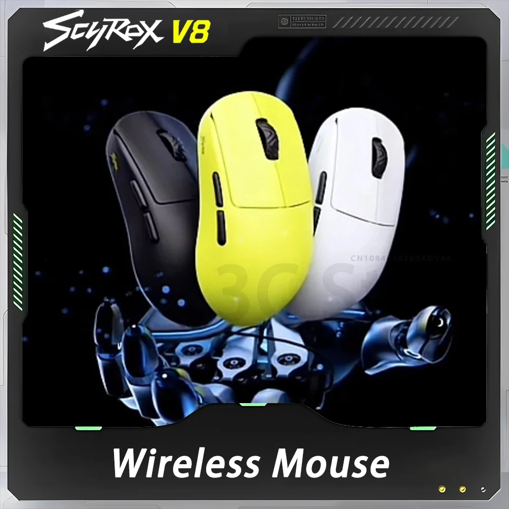 

Scyrox V8 Mouse Wireless Mouse 8K Dual Mode 36g Ultra Lightweight Low Latency Gaming Mice Pixart3950 Nordic 52840 PC Accessories