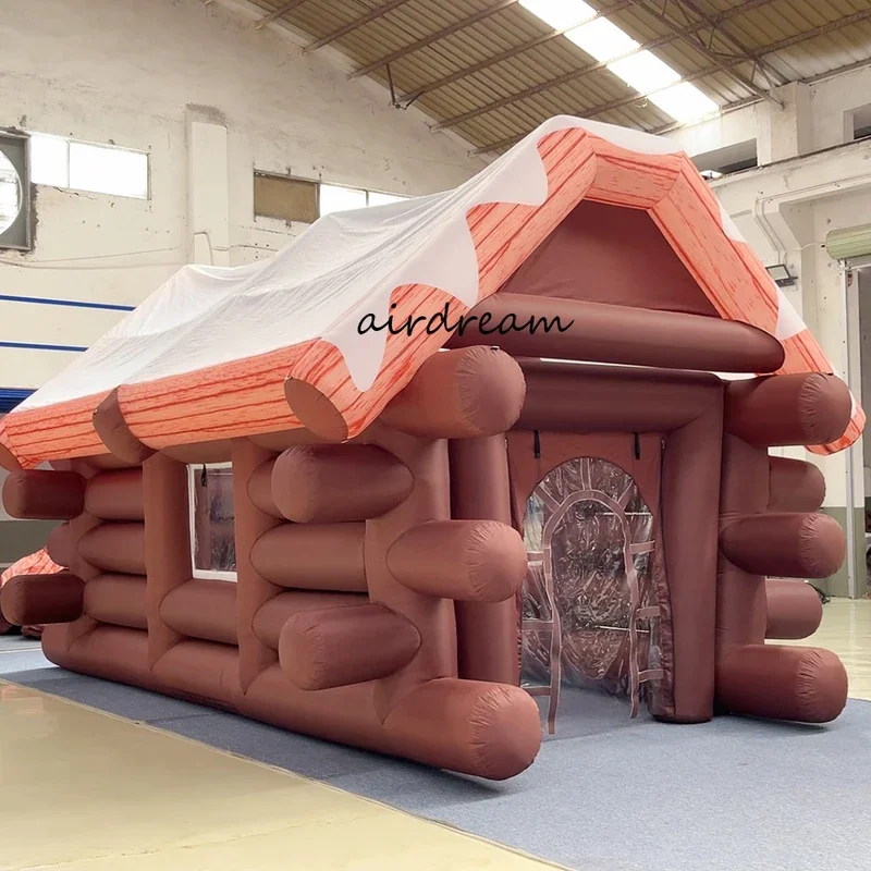 Large Inflatable Pub Bar tent Wooden house Air Wine tent Party Drinking Exhibition Houses with blower Garden Decor