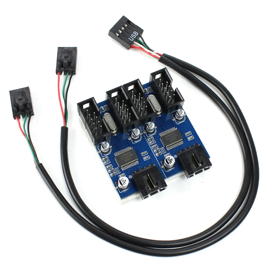 9pin USB رأس ذكر 1 إلى 2 / 4 أنثى تمديد كابل بطاقة سطح المكتب 9 دبوس USB HUB USB 2.0 9 دبوس موصل محول ميناء متعدد