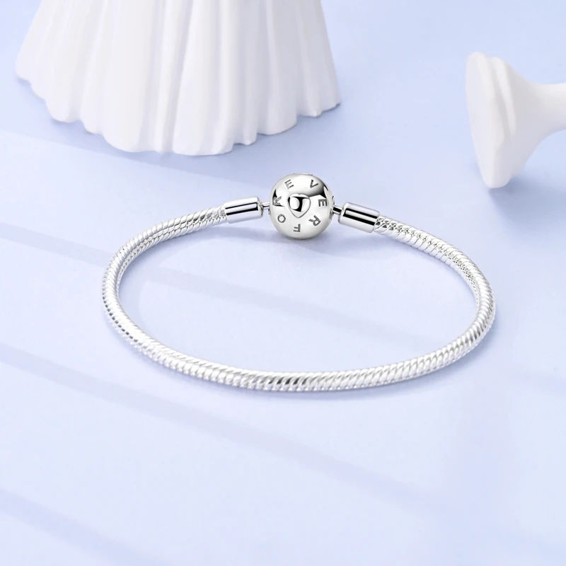 Bracelet Original 925 Sterling Silver Charms Bracelet 17-20CM Heart Bracelet for Women Bracelet Charms Birthday Jewelry Gifts