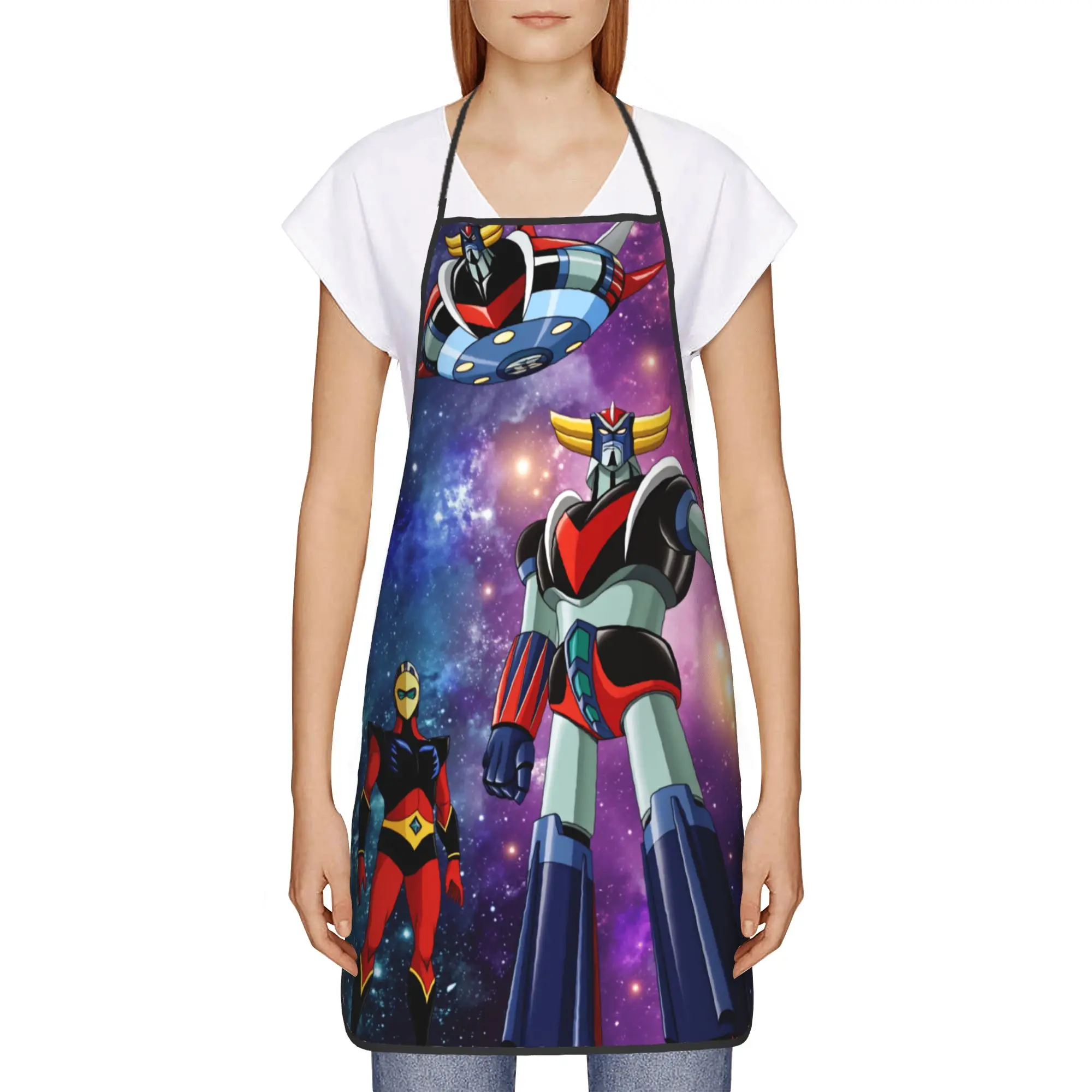 UFO Robot Grendizer Anime Apron Goldorak Cooking Custom Kitchen Accessories Manicure Barbecue Aprons without Pocket