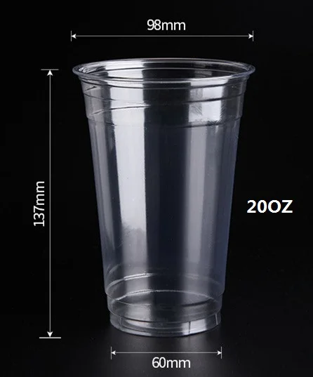 50 Sets 12/16/20/24 OZ Doorzichtige Plastic Bekers Deksels en Rietjes voor Ijskoffie Kopjes Wegwerp Smoothie Cups voor Koude Drank Gratis BPA