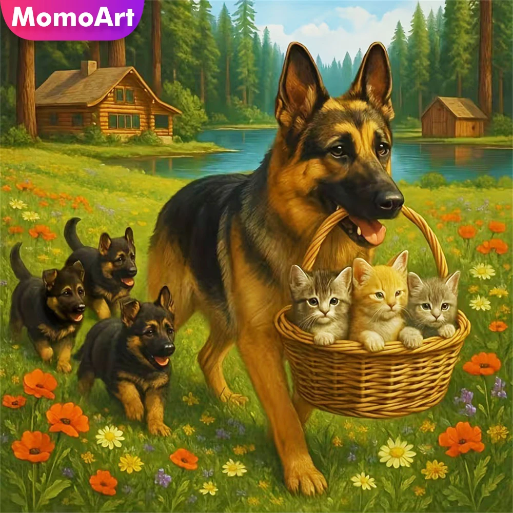 Momoart DIY Diamant Mosaik Hund Tier Neue Ankunft Kreuz Stich Diamant Malerei Katze Acryl Handwerk Liefert Handgemachte Hobby