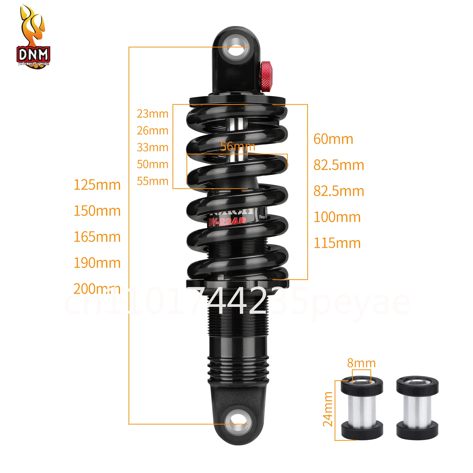 Oil pressure spring shock absorber mountain bike soft tail off-road vehicle rear gall DV-22AR damping adjustment absorption
