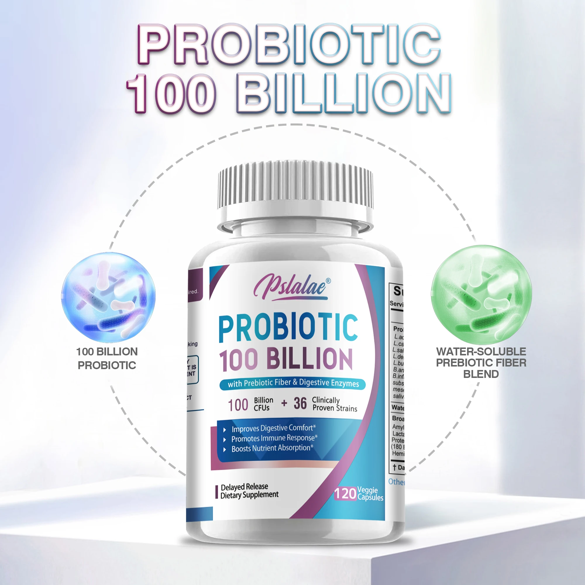Probiotika 100er Milliarden – Hilfe bei der Darmgesundheit, nährstoffreiche Verdauung, Gewichtsmanagement, Aufblaslinderung, Kalorienkontrolle