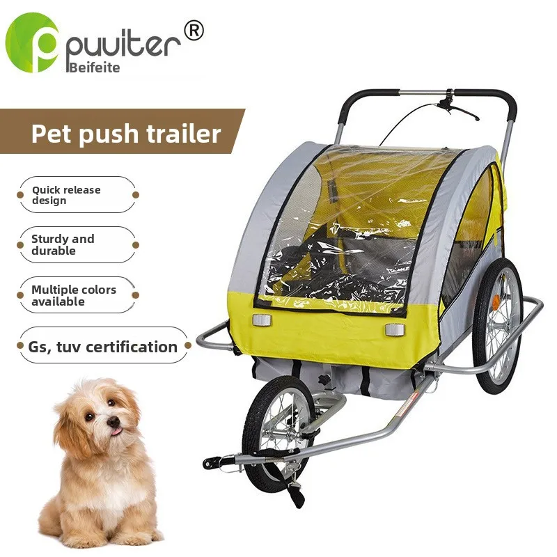 

Велоприцеп для перевозки домашних животных, задний, для катания на велосипеде, для кошек и собак, многофункциональная тележка для путешествий и хранения, двухколесный прицеп-тележка