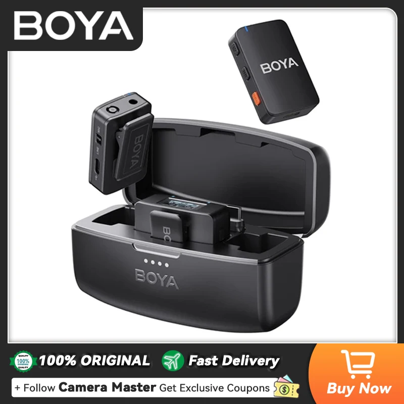 BOYA BOYAMIC Professional Wireless Lavalier Lapel Microphone for iPhone Android Camera Youtube Streaming Record Interview Vlogs