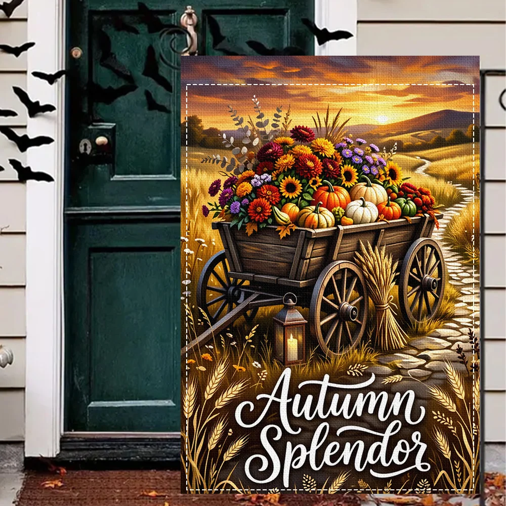 1pc Autumn Splendor Float Garden Flag, 2-sided print for seasonal patio and outdoor fall decor (pole not included)