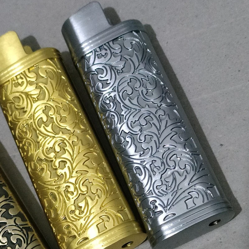 Classic Durable Reusable Alloy Case Lighters Universal Outside Armor Cover Fashion carving Metal Shell For Cricket Ed1