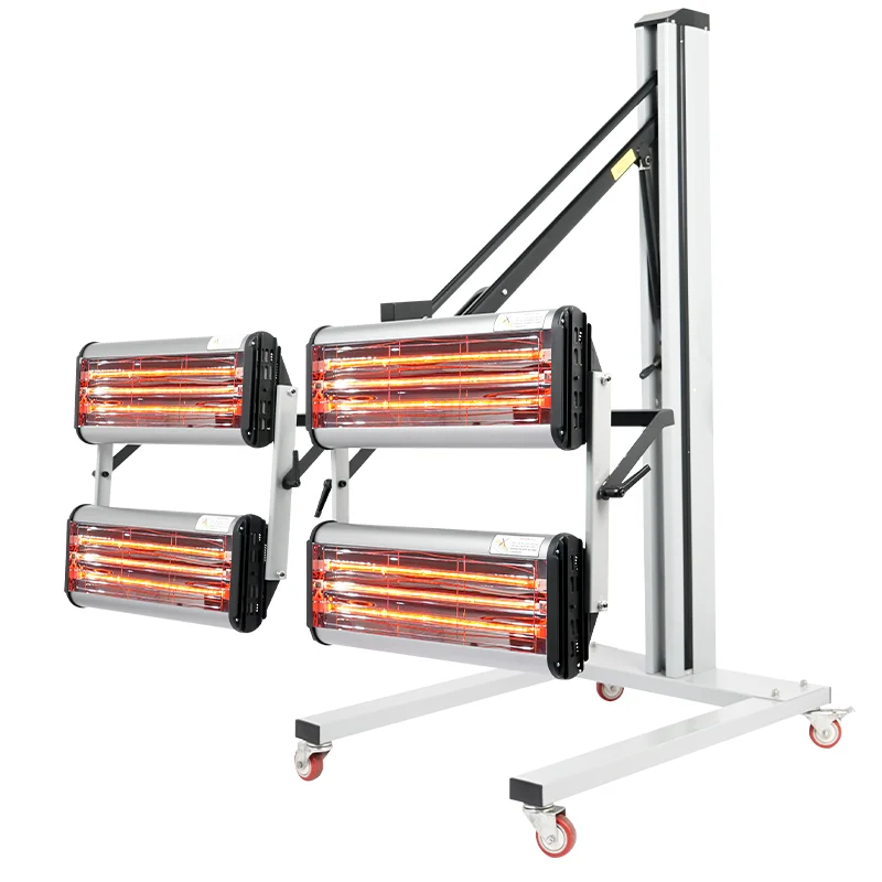 

Portable Powerful 4-Light Infrared Paint Drying System Mobile Paint Shop Heater With Diesel Burner Mobile Paint Curing Lamp Set