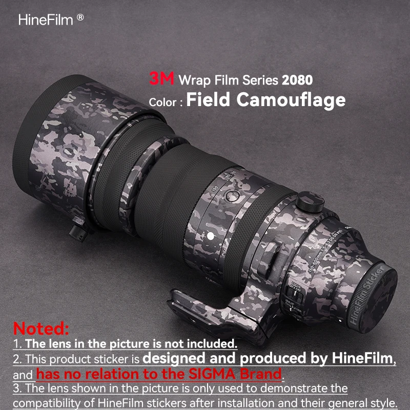 Hinefilm Skin for Sigma 150600 FE Mount Lens Skin 150-600 Premium Decal Skin for Sigma 150-600mm F5-6.3 DG DN OS Lens Sticker