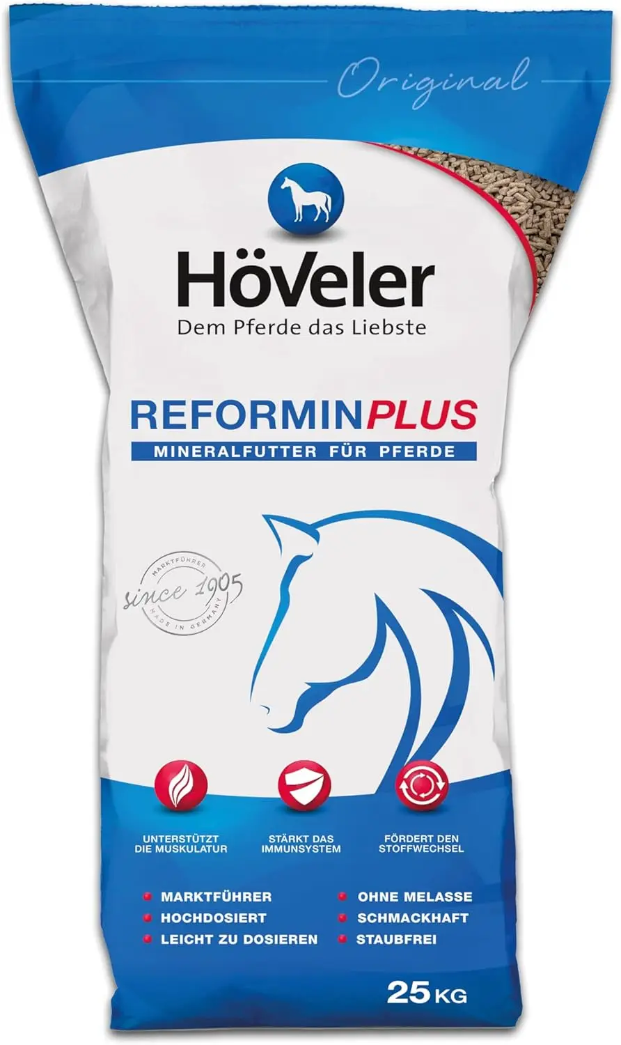 Reformin Plus 25 kg – Mineralfutter für alle Pferde – Mineralstoffe, Spurenelemente und Vitamine – optimal & nahrhaft