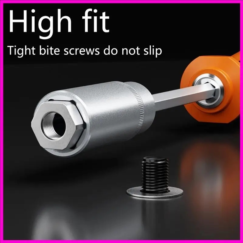 57BE 30mm Deep Hole Socket Wrench 4-14mm Long Bit Socket Nut Driver for Motorcycle or Car Repairs for Quick Changes