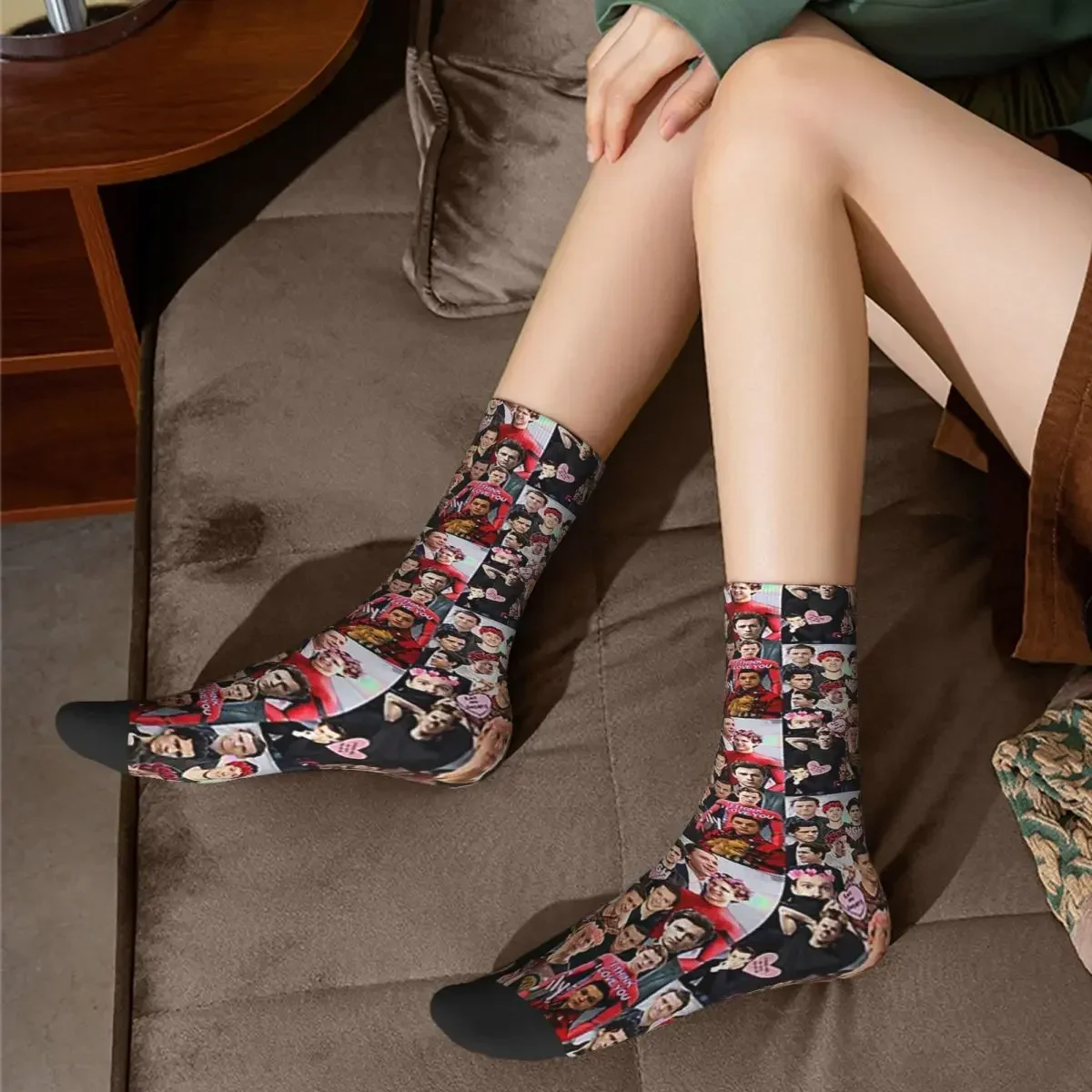 Tom Holland-calcetines de Collage Harajuku para hombre y mujer, medias Súper suaves, medias largas, accesorios para todas las estaciones, regalo de cumpleaños Unisex