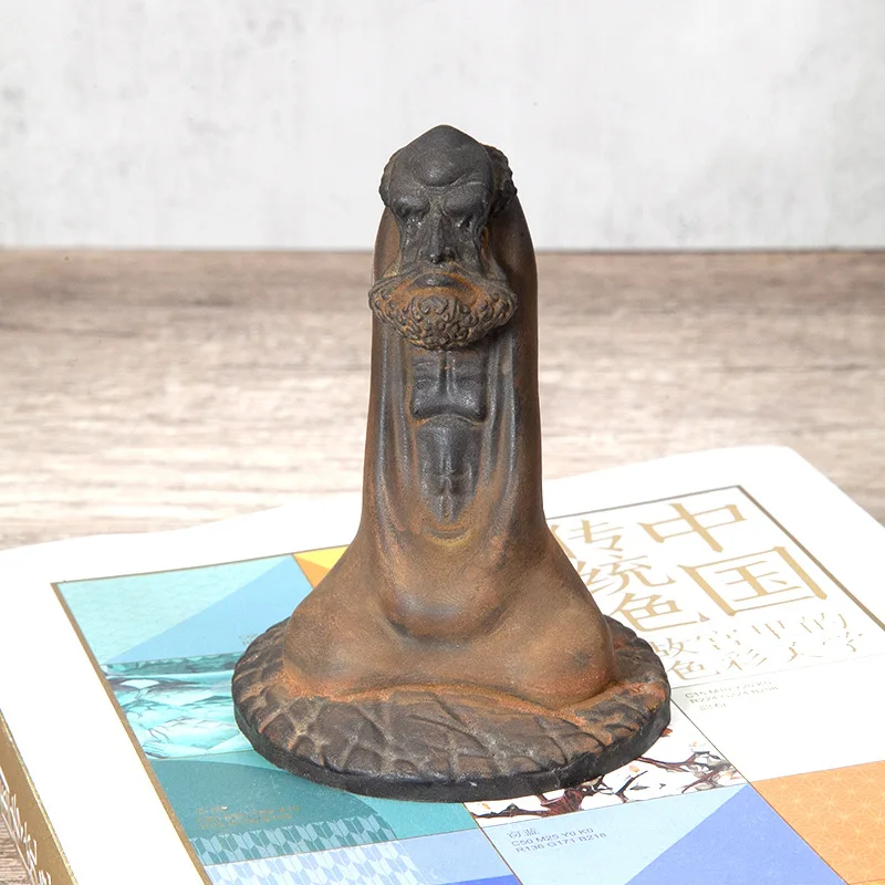 New Chinese Zen Character Master of Zen Imitation Cast Iron Rust Desktop Small Ornaments National Style Sculpture Handmade Craft