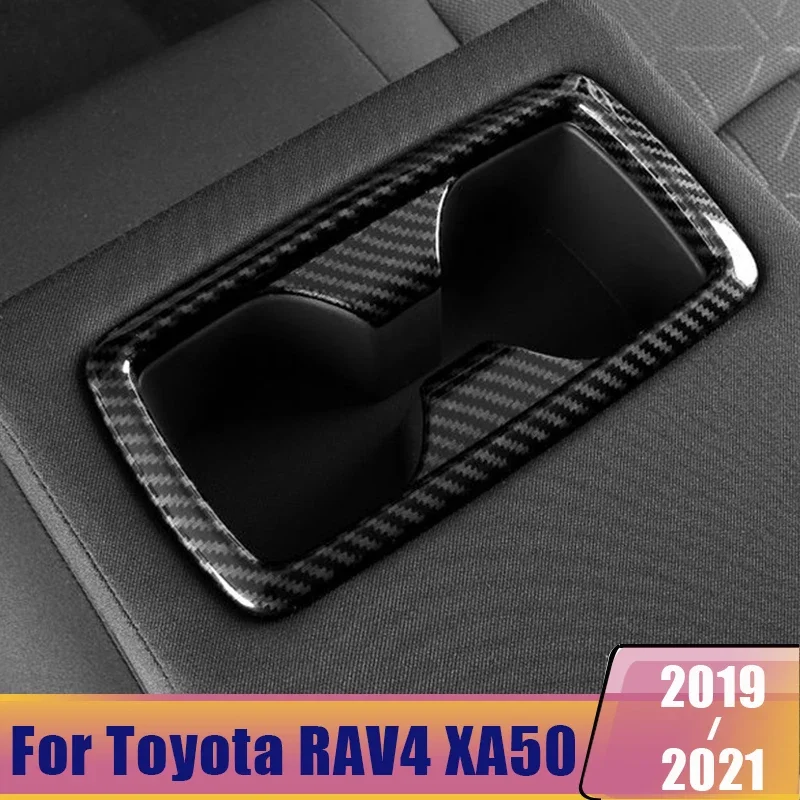 

ABS Car Rear Seat Water Cup Holder Coffee Bottle Placement Cover Trim For Toyota RAV4 RAV 4 XA50 2019-2022 2023 2024 Accessories