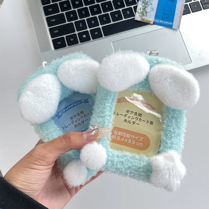 Cute Plush Cloud Card Holder, Photo Display Pendant for Kpop Fans, Campus Meal Bus ID Card Storage Bag