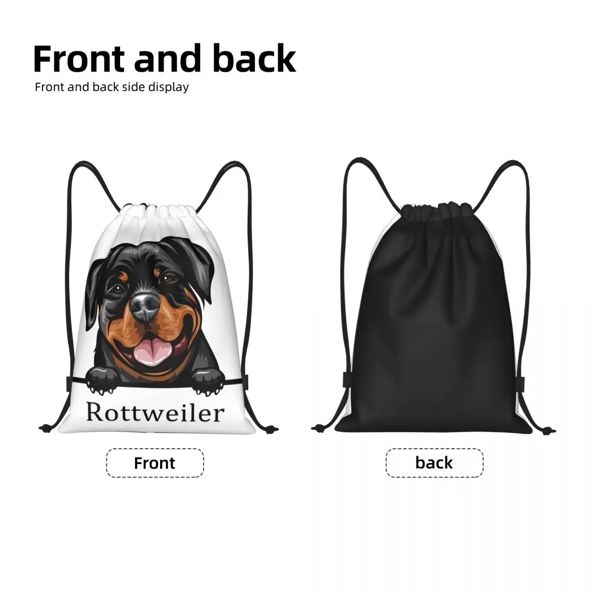 Sac à dos Rottweiler personnalisé pour hommes et femmes, sac à dos de yoga, sac de sport pour animaux de compagnie, sac à dos de gym, proximité du chien Wstring, entraînement