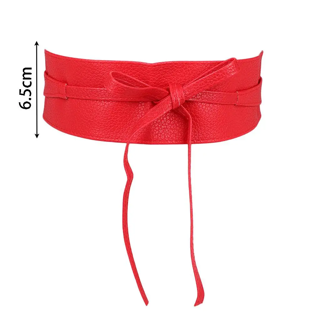 Soft Leather for Female Dress Accessories Dress Belt Elegant Bow Belt Ladies  Girls Belt Wide Self Tie Wrap Around Waist Band