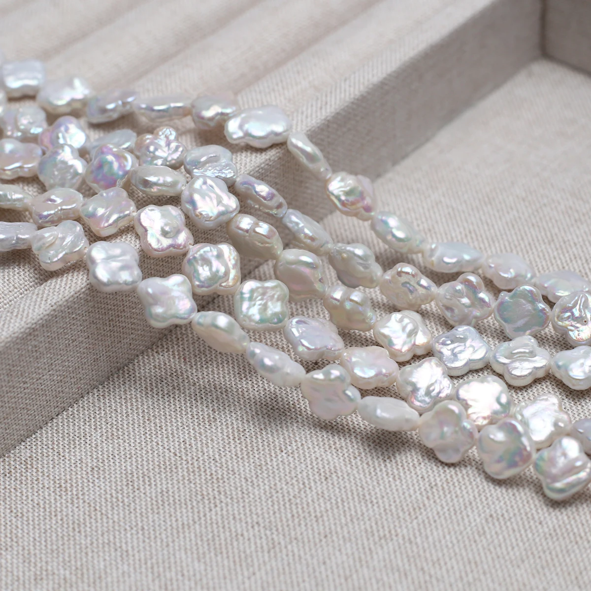 Four-Leaf Clover Pearl Natural Freshwater White Pearl For Jewelry Making DIY Necklace Earrings Bracelet Accessory Length 36cm