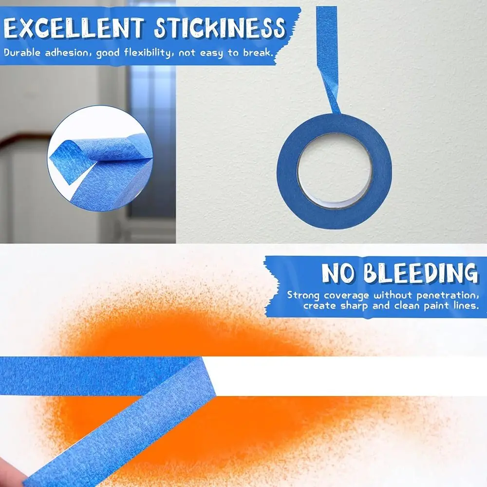 DIY Craft Multi Size Blue Painters Tape Blue Temperature Resistance Clean Release Paper Car Decor Sticker Decor Craft