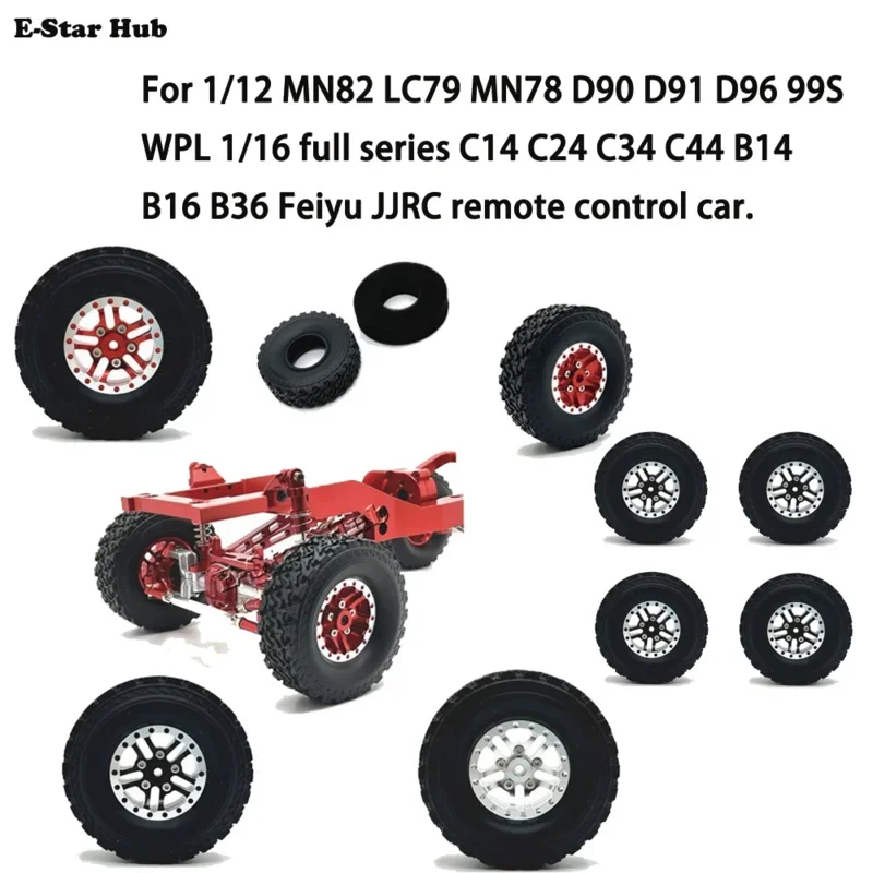 4WD الإطارات المشبك عجلات ل 1/12 MN82 LC79 MN78 D90 D91 D96 99S WPL اكسسوارات ترقية أجزاء Rc نموذج الزاحف سيارة شاحنة عربات التي تجرها الدواب