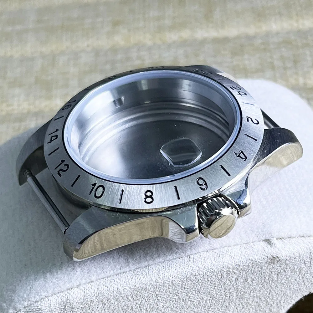 Classic Explorer 39mm GMT 24-hour silver steel bezel, suitable for NH34, NH35, NH36 movement accessories case