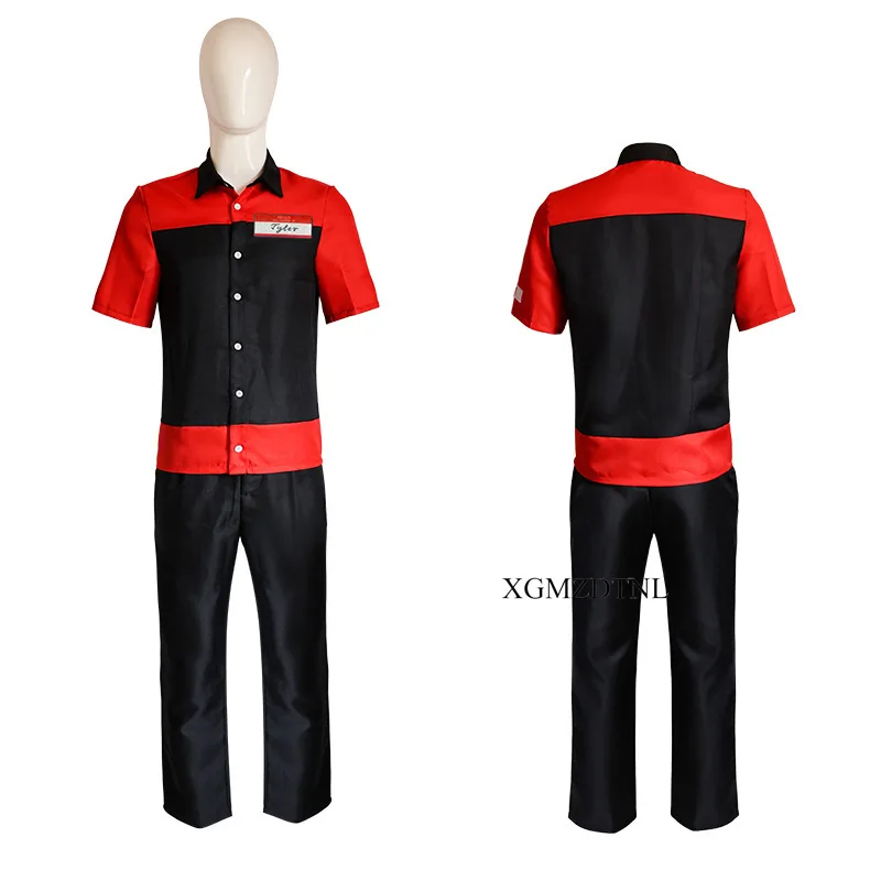 Game Manny‘s Character Bryan Tyler Cosplay Costume Beach Holiday Men Printed Shirts Shorts Restaurant Employees Waiter Uniform