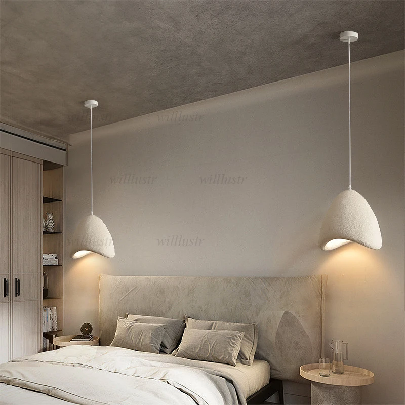Manual Molding High-Density Polystyrene Pendant Lamp Suspension Ceiling Light for Hotel Cafe Bar Ink Painting Decor