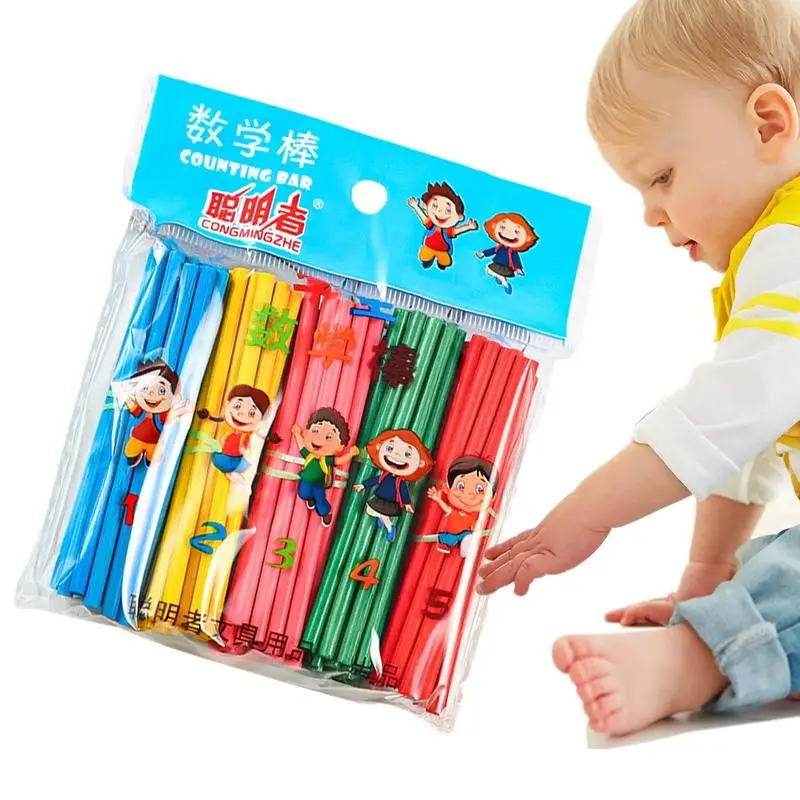 Colorido Contando Varas para Crianças, Montessori Ensino Aids, Contando Rod, Pré-escolar Matemática Aprendizagem Brinquedos, Presentes, 100 PCs/Set