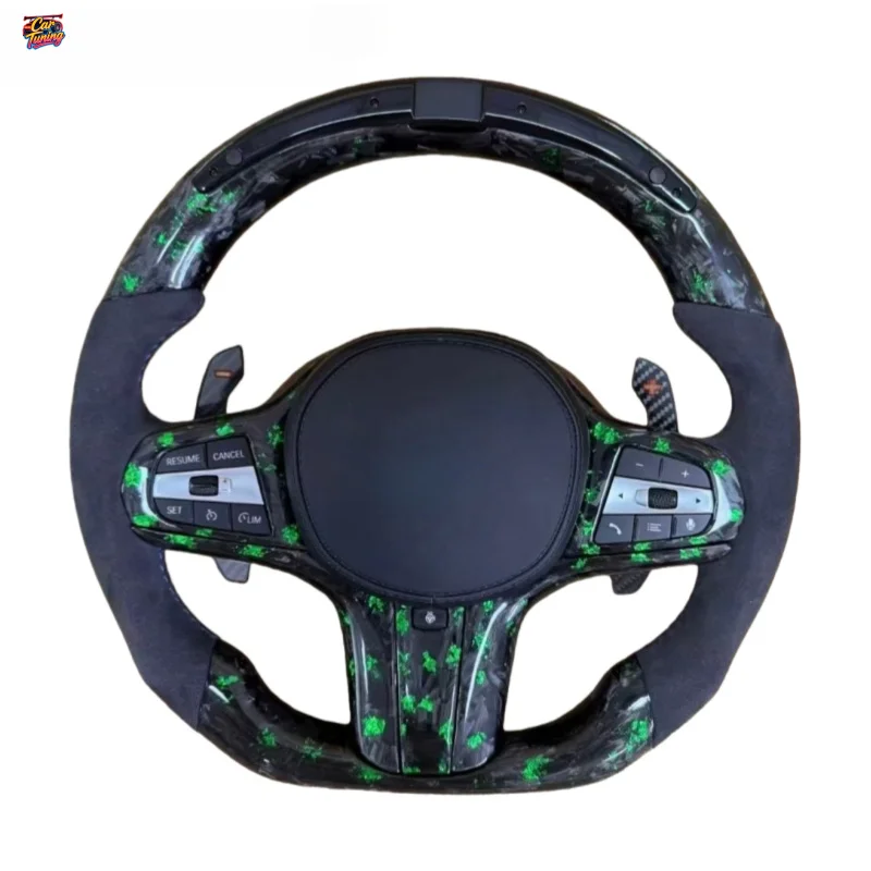 LCI Racing Carbon Fiber Leather Steering Wheel Upgrade for G05/G20/G30/G2X/G3X/G8X/F9X 2018-2024 with F1 Shape
