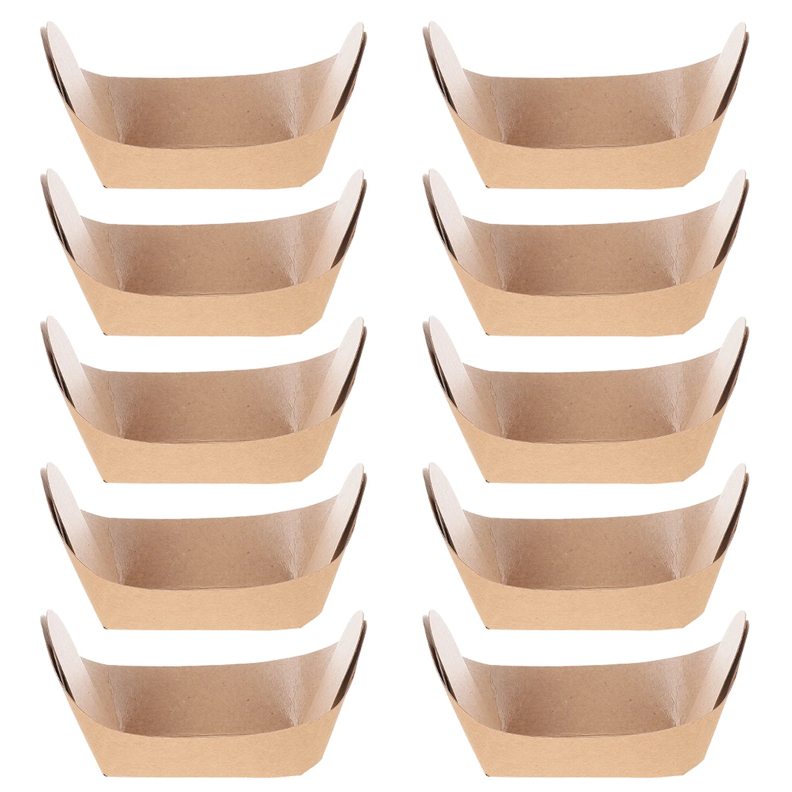 

100 Pcs Snack Box Kraft Paper Light Brown Fries Food Packing Box Oil Proof Grease Proof Fried Food Holder Takeout Containers