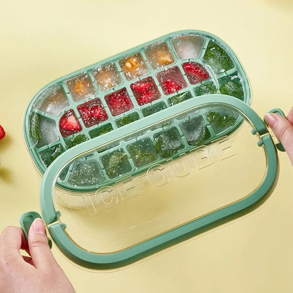 

Silicone Ice Cube Container Lid Bin Easy Push Bottom Clean Convenient Fun Drink Wine Desserts Ice Cube Tray with Lid