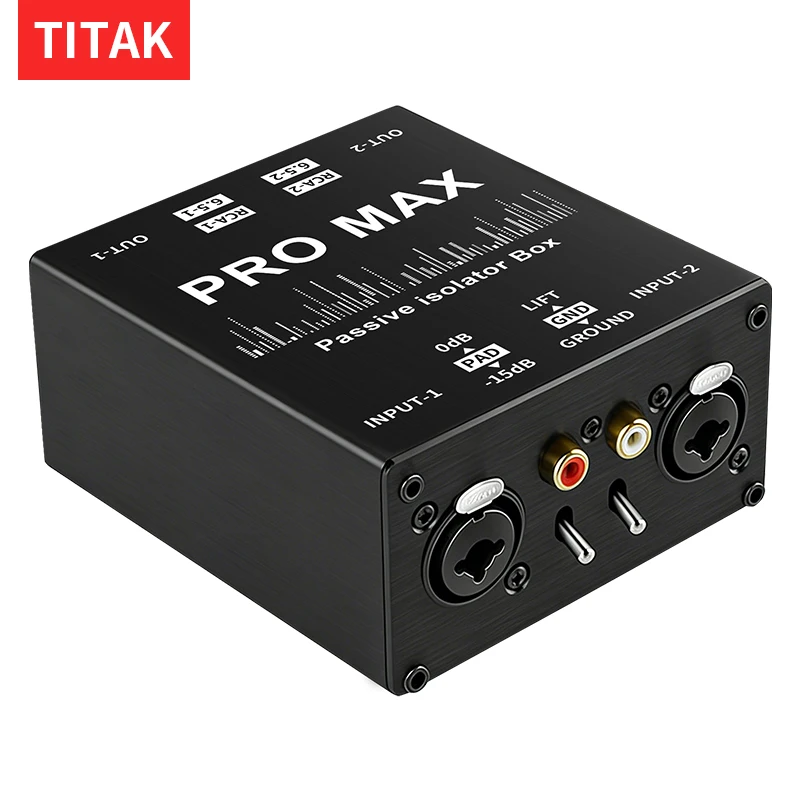 2 Channels XLR/RCA/TS/TRS Passive Hum Eliminator Box for Audio Equipments Ground Loop Isolator Noise Filter for Different Audio