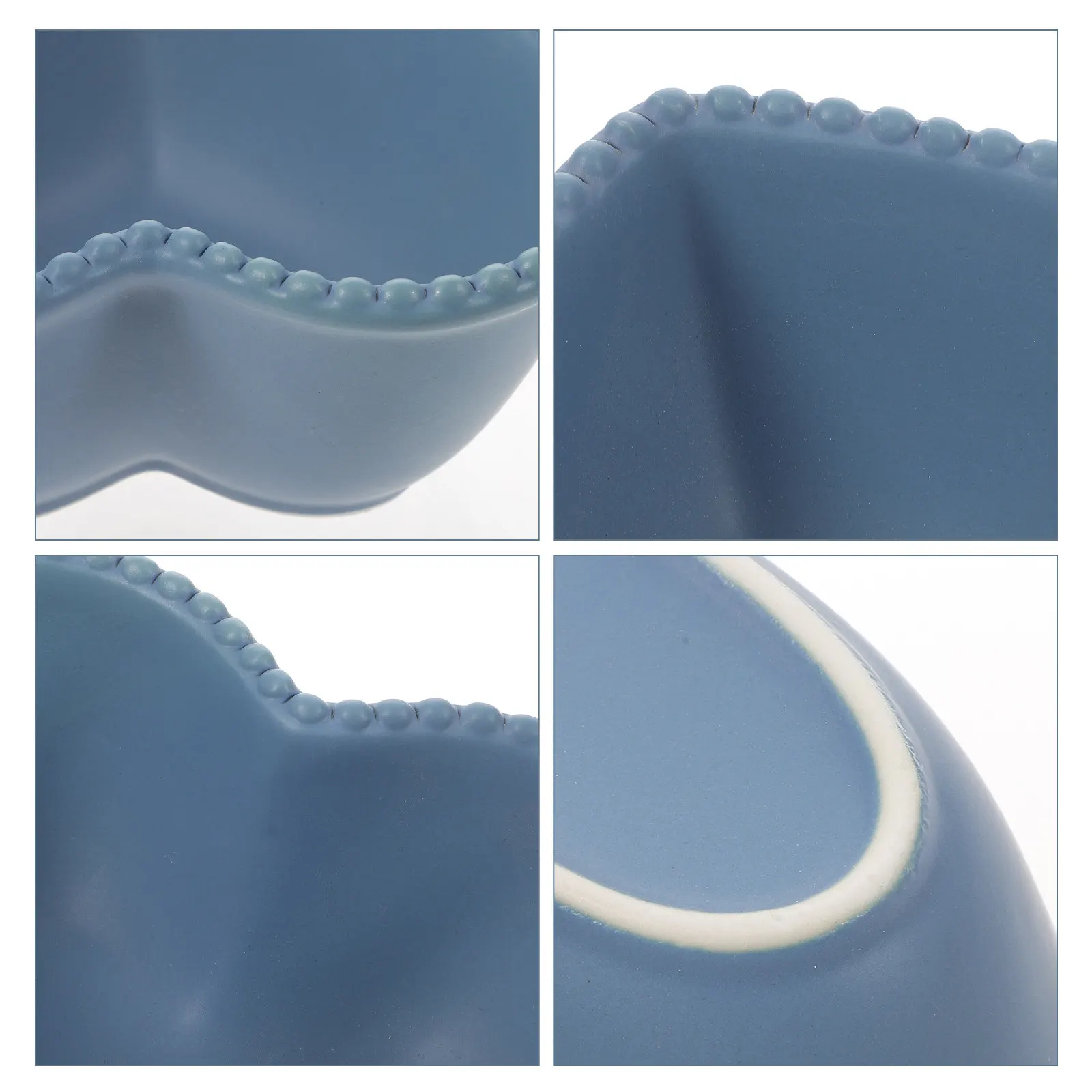 Light Blue Heart Shaped Ceramics Bowl Creative Dessert Salad Fruit Serving Bowl for Home Kitchen Restaurant Use