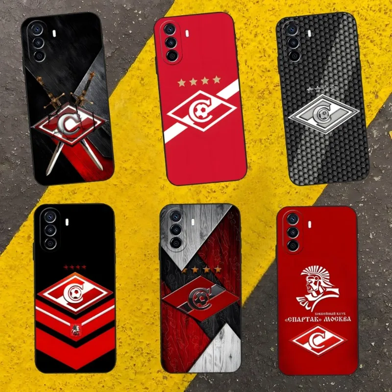 Funda de teléfono de fútbol ruso Spartak Moscow para Huawei, P30, P50, P40, Mate50, Mate40, Mate30, NOVA10, NOVA9, NOVA8 Pro Plus, negra