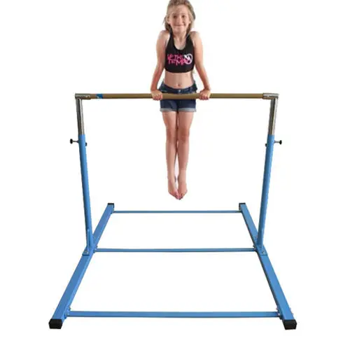 Kids Indoor Mini Horizontal Fitness Gymnastic Bars Wood Parallel Bars with Roll Mat Air Track Product