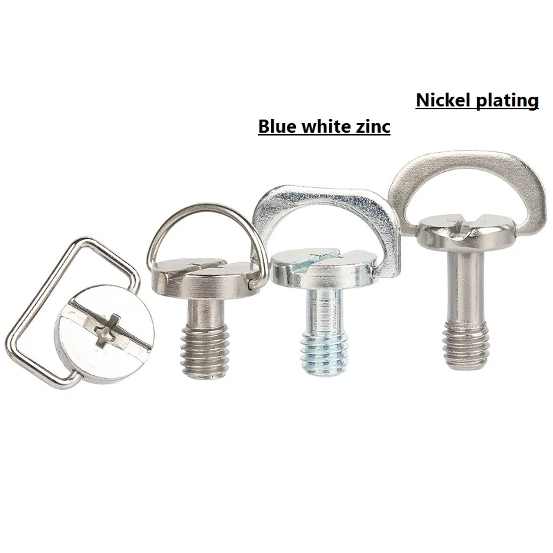 D-Ring Screw Carbon Steel For Camera Tripod Quick Release Plate Hand Tighten The Hook Screw M4 M5 M6