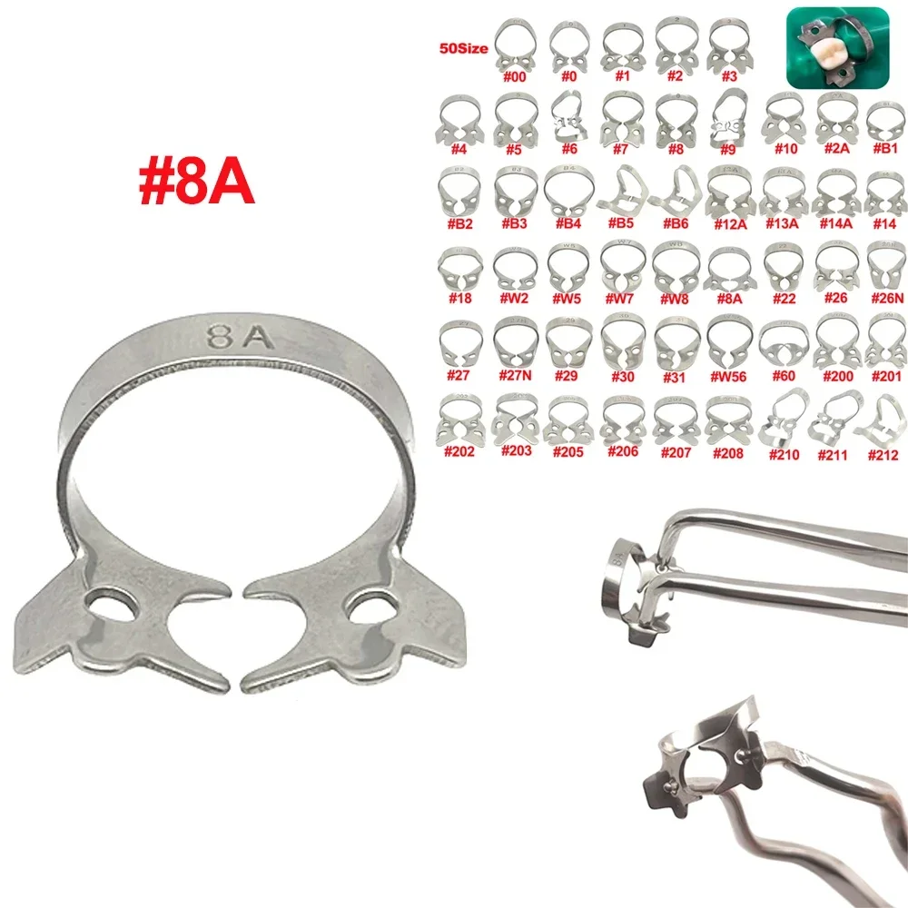 Stainless Steel Rubber Dam Clamp Size 50, Dental Clamps for Endodontics Restoration Orthodontics, Dental Materials Tools