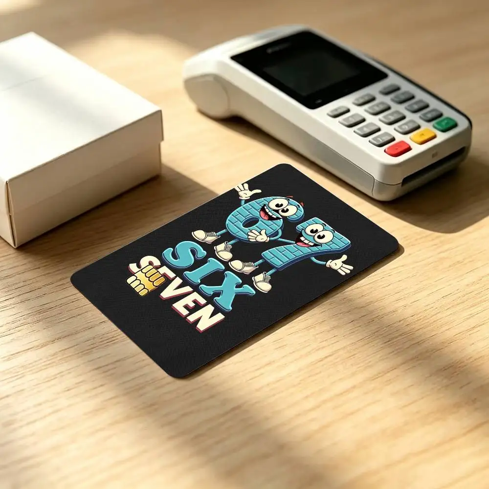 Six Seven 67 F-Funny Credit Card HD Stickers Small Chip Waterproof Sticker Game Card Decal Gift