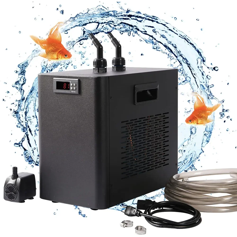 1/10 HP Chiller Hydroponics System Quiet Compressor Cooling Household Salt Water Freshwater Fish Tank Accessories