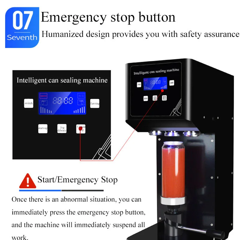 Commercial Cans Sealer 55mm Can Sealing Machine Drink Bottle Sealer Beverage Seal Machine