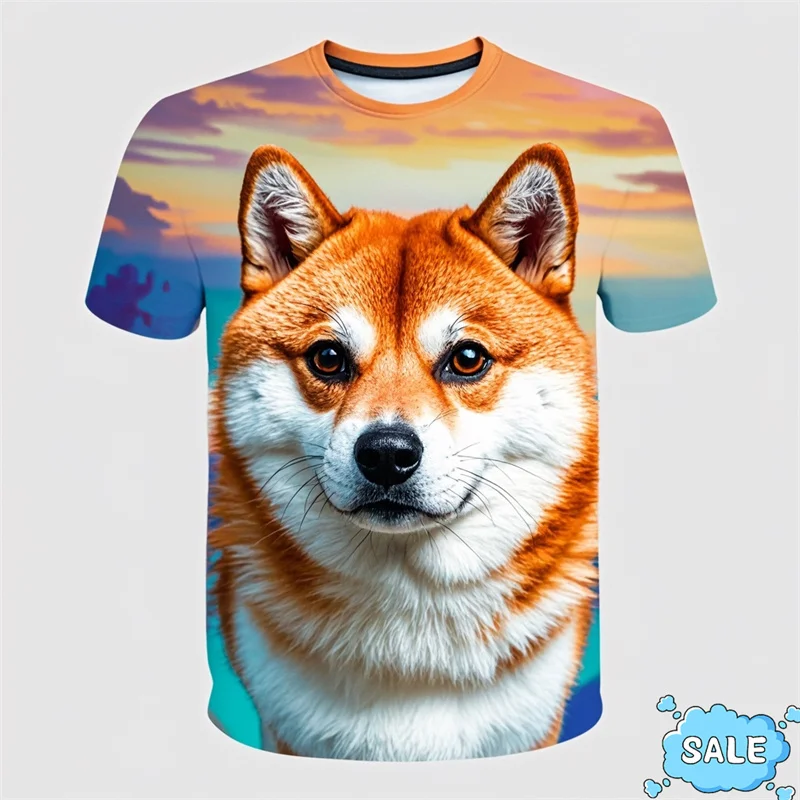 New Harajuku 3D Cute Doge Cheems Printed T Shirt Shiba Inu Graphic Tee Shirts Unisex Funny Streetwear T-shirts Mens Clothing Top