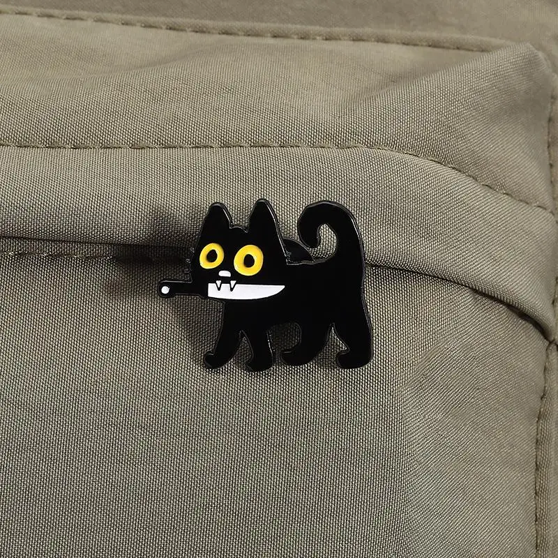 Japanese Cartoon Black Cat Series Alloy Brooch Metal Badge Lapel Pins Badges On Backpack Pines