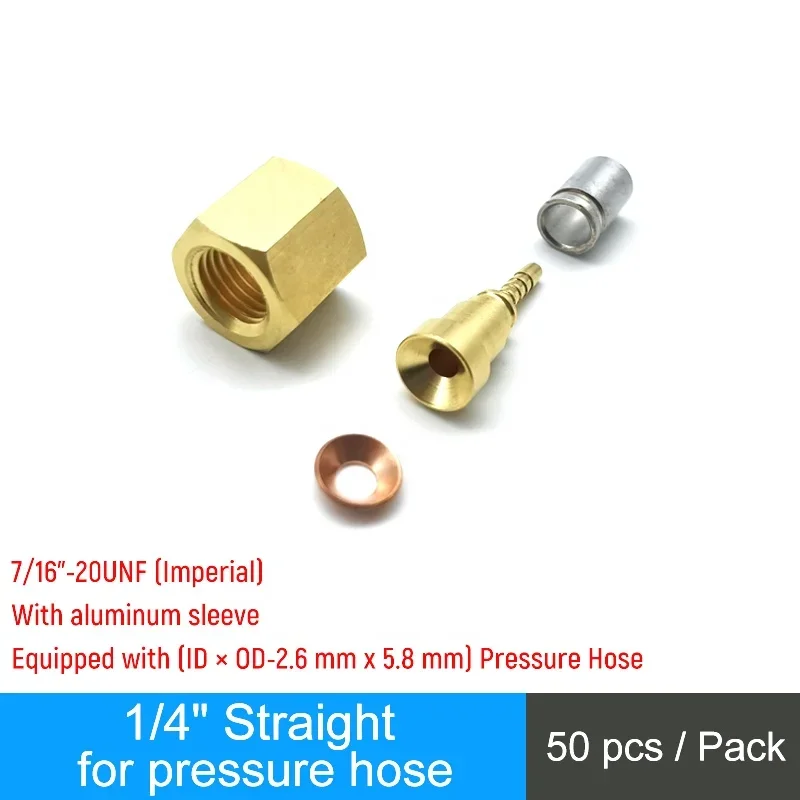 Refrigeration accessories: hoses and fittings; includes 100 meters of three-color hoses and 50 connectors in each of four types