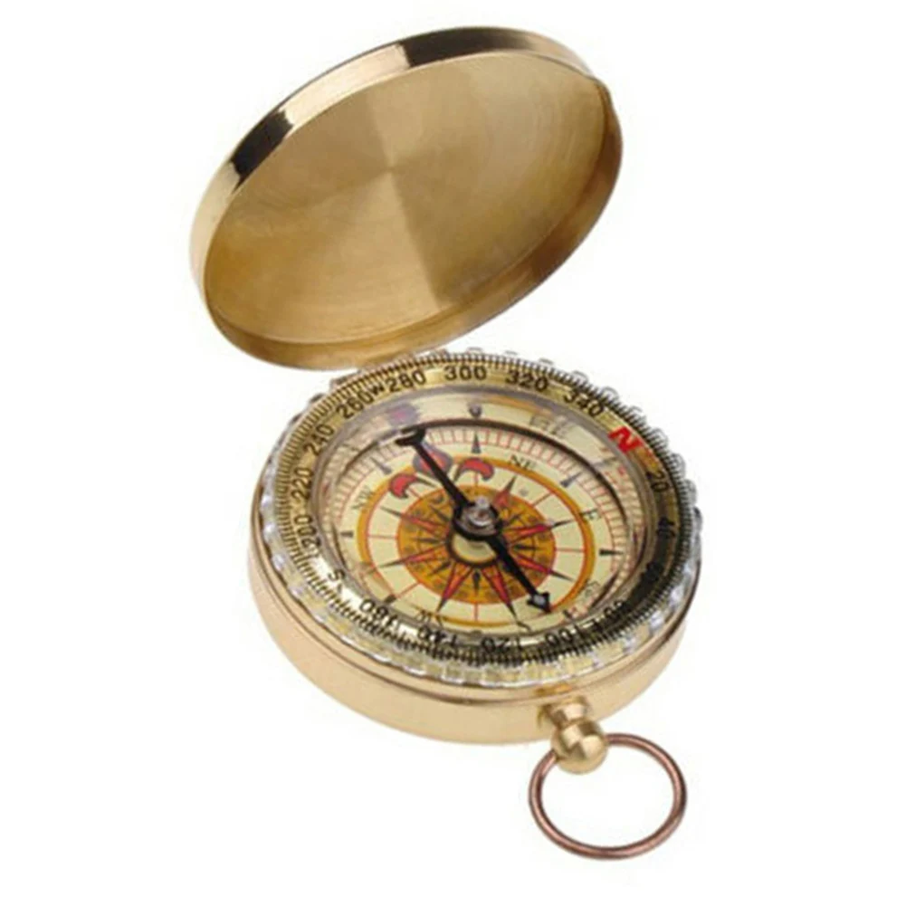 1pc For Compass Hiking Pocket Brass Golden For Compass Portable Noctilucent Vintage For Compass Precision Navigation Parts