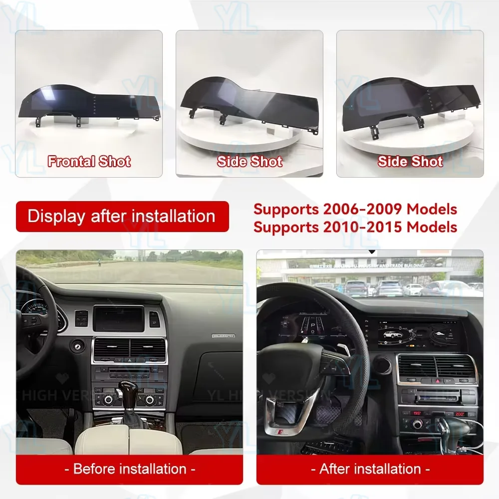 CY New Model 12.3 ''+10.25 '' For Audi Q7 2005-2009 2010-2015 Digital Instrument GPS Navigation Dual Screen Carplay Car RCYadio