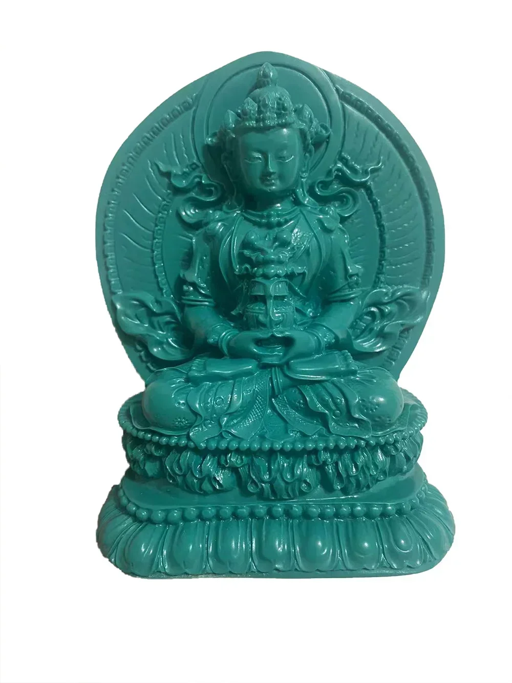 

Turquoise lotus statue of guanyin buddha stone art sculpture home living room Bedroom office decoration ornaments