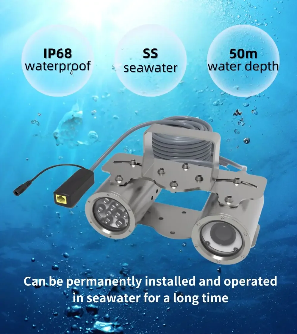 

Barlus IP68 Waterproof White Light+infrared Network Camera For Marine Biology Research And Fishing Underwater Camera For Fishing
