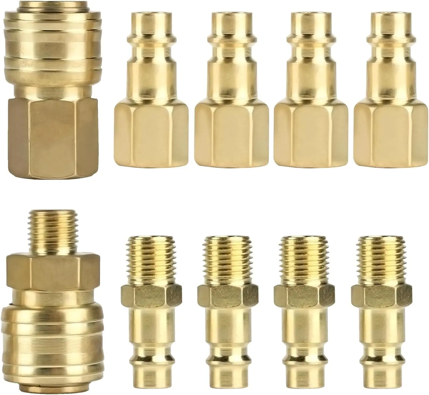

10 шт. муфта для сжатого воздуха 1/4 "BSP женский и мужской разъем воздушного компрессора с медным покрытием, разъем воздушного шланга, компрессор